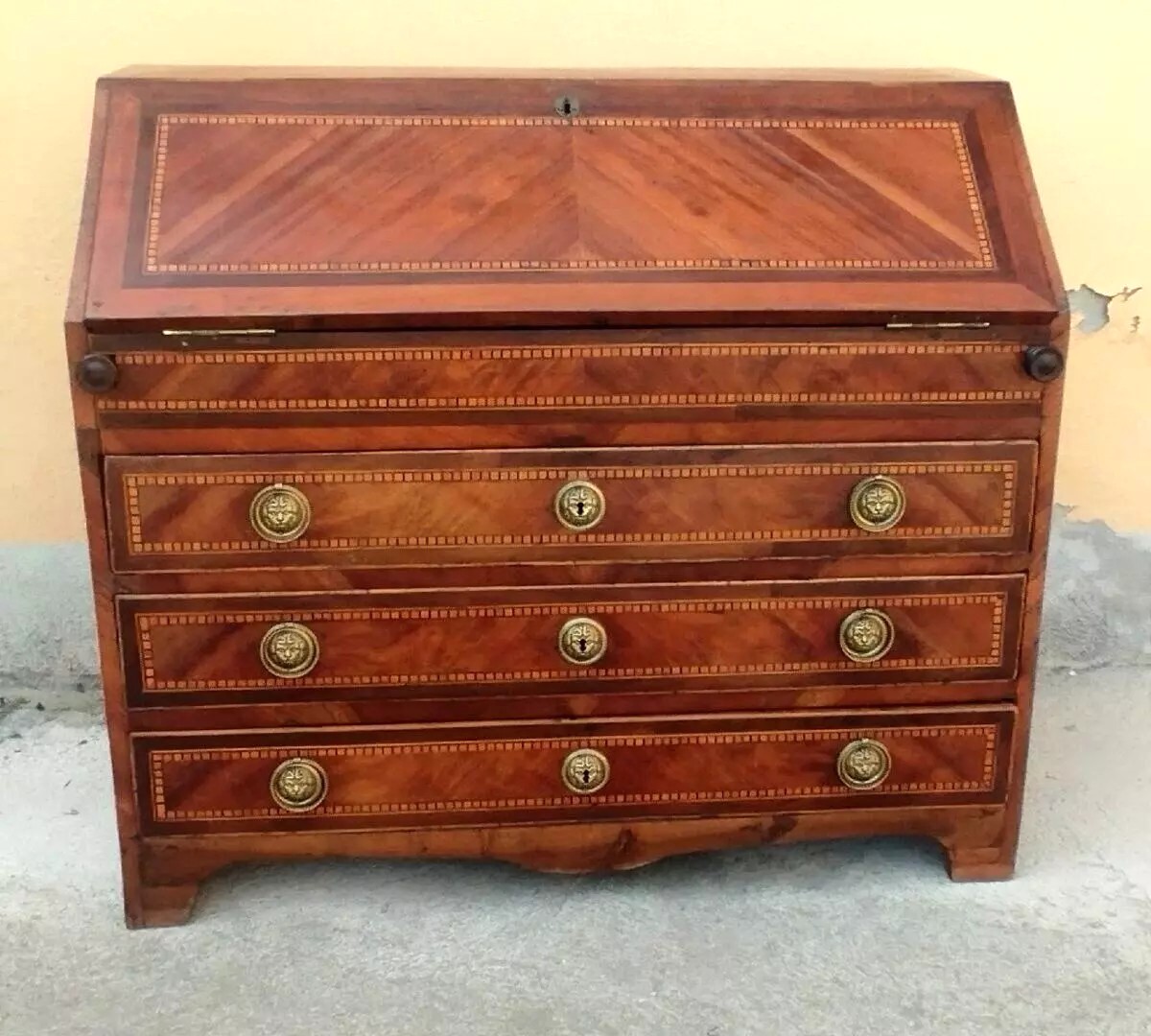 Antique Tuscan Louis XVI Period Bureau,-photo-3