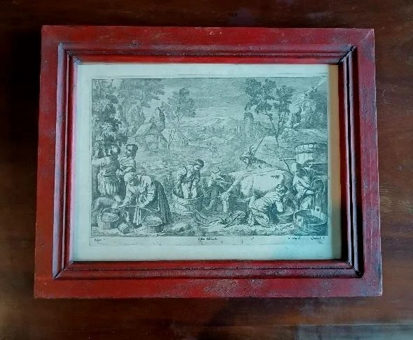 9 Antique Etchings - Landscapes, Pastoral Scenes - Bassano - Engraver Troyen - 1660-photo-3