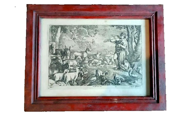 9 Antique Etchings - Landscapes, Pastoral Scenes - Bassano - Engraver Troyen - 1660-photo-4