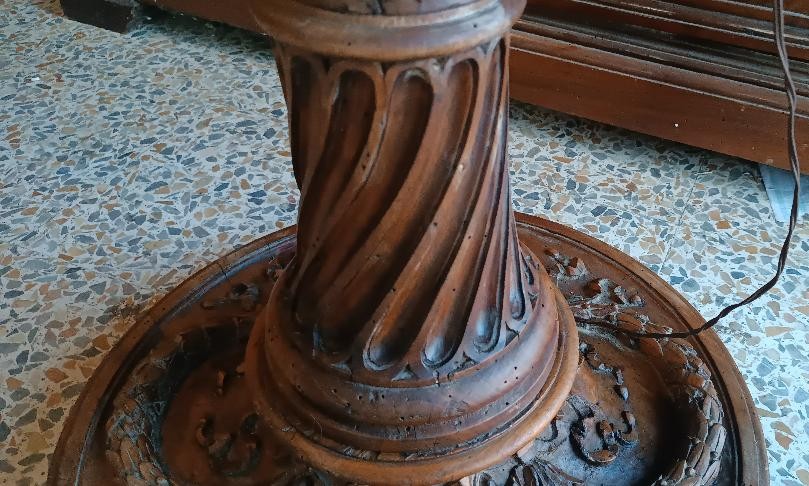 Grand lampadaire, colonne, lampe ancienne du début du XIXe siècle, Empire-photo-3