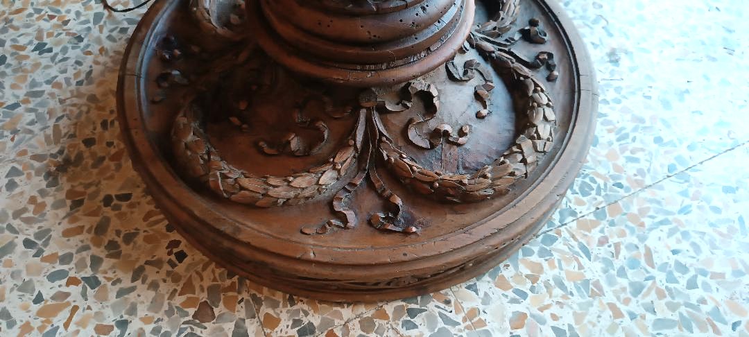 Grand lampadaire, colonne, lampe ancienne du début du XIXe siècle, Empire-photo-6