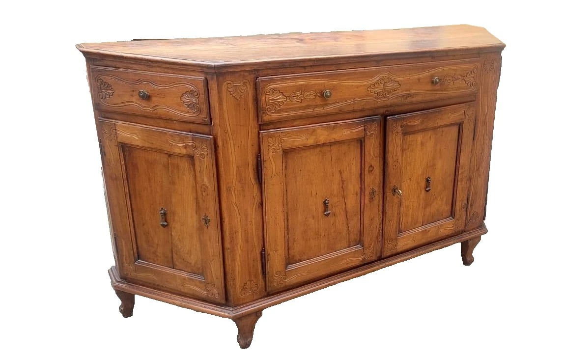 Large Antique Venetian 18th Century Solid Cherry Sideboard-photo-2
