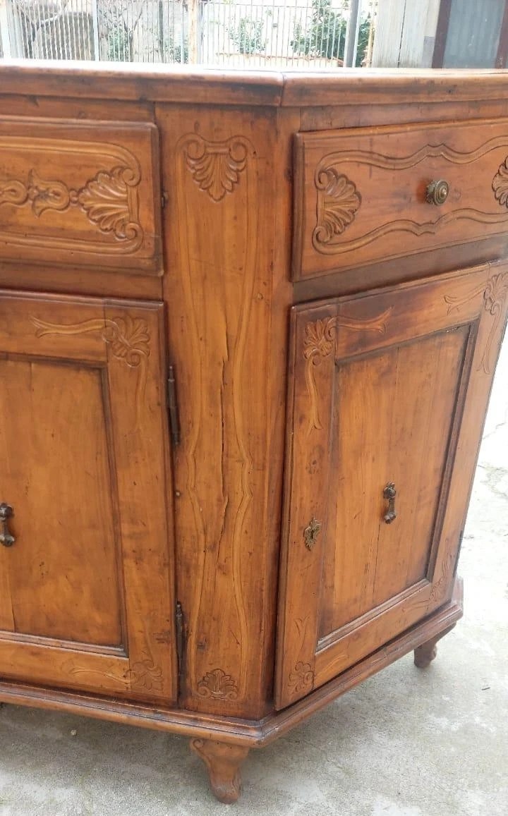 Large Antique Venetian 18th Century Solid Cherry Sideboard-photo-3