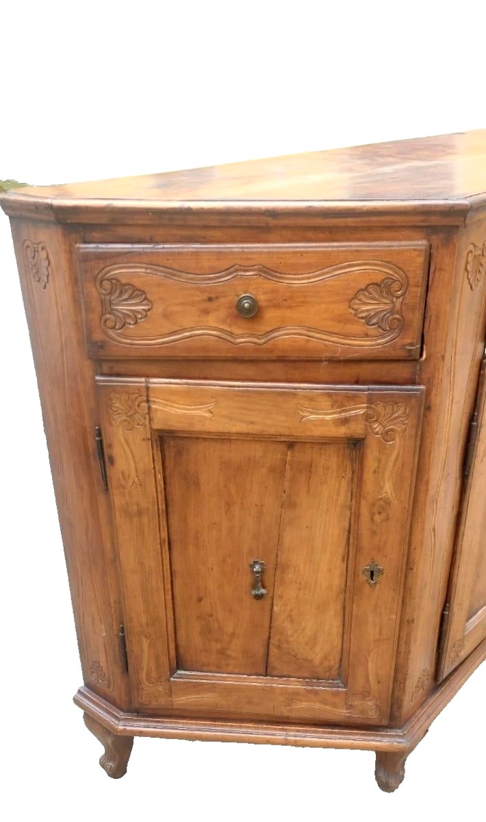 Large Antique Venetian 18th Century Solid Cherry Sideboard-photo-4