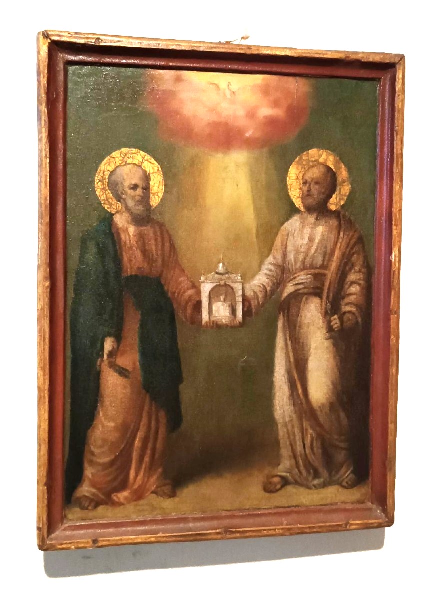 Peinture sur bois, icône ancienne de Saint Pierre et Paul-photo-3
