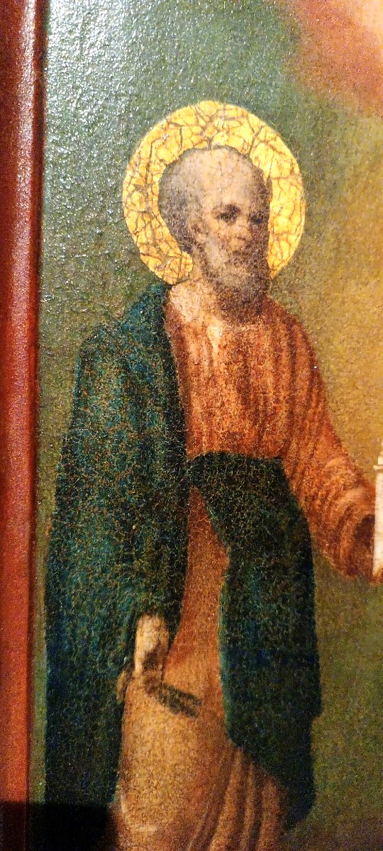 Peinture sur bois, icône ancienne de Saint Pierre et Paul-photo-1