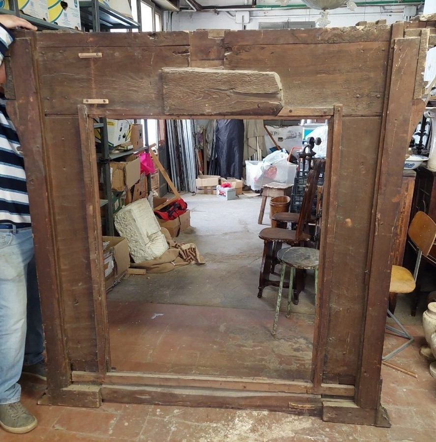 Large Aedicule Carved Frame Renaissance Style 17th Century Italy-photo-3