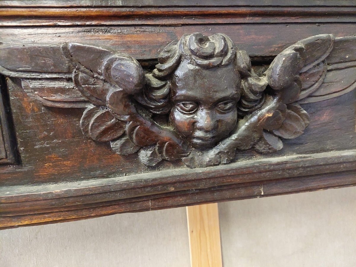Large Aedicule Carved Frame Renaissance Style 17th Century Italy-photo-3
