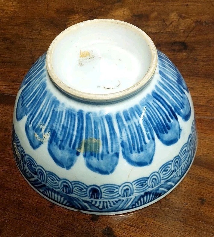 Coupe bleue chinoise ancienne, XVIIe siècle, dynastie Ming-photo-3