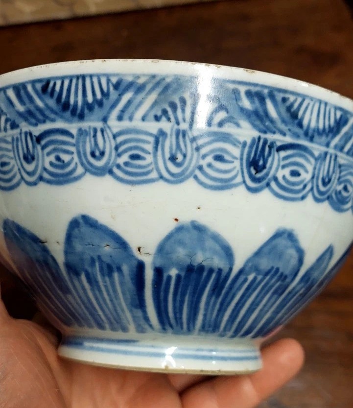 Coupe bleue chinoise ancienne, XVIIe siècle, dynastie Ming-photo-4