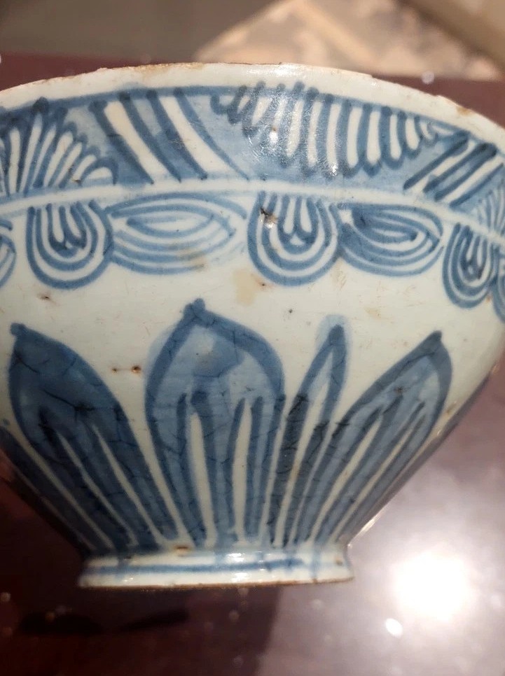 Ancient Chinese Blue Cup 17th Century Ming Dynasty-photo-3