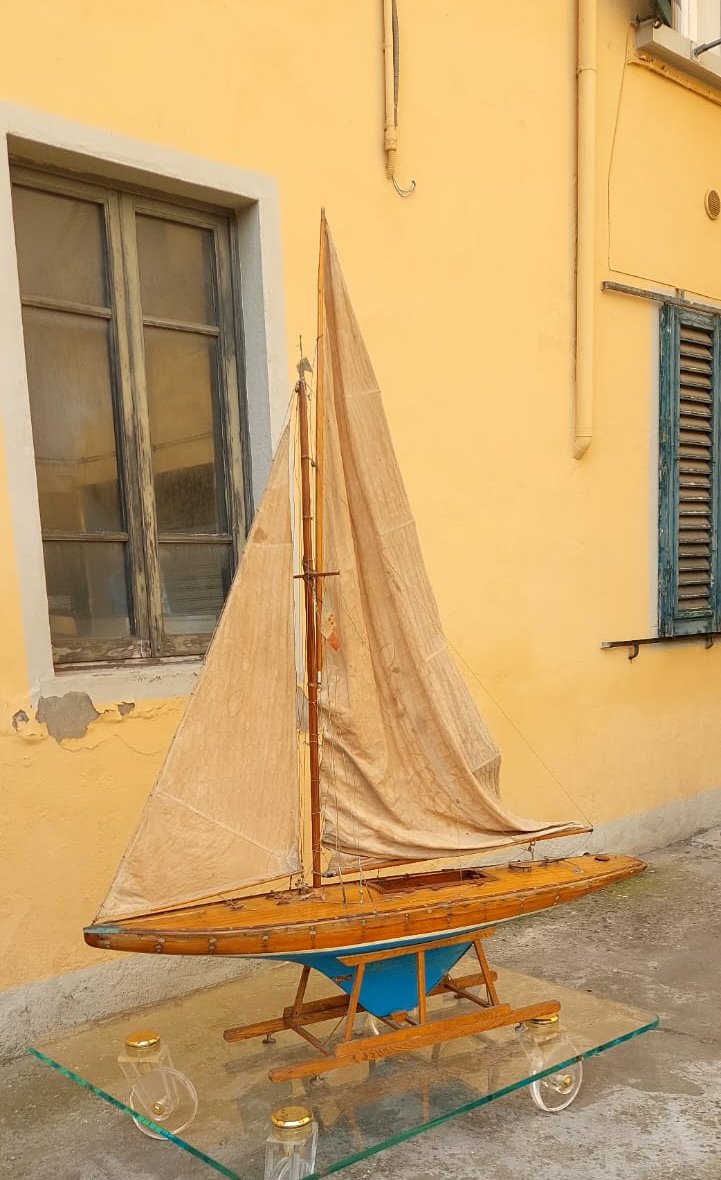 Maquette italienne de grande taille d'un voilier du XIXe siècle-photo-2