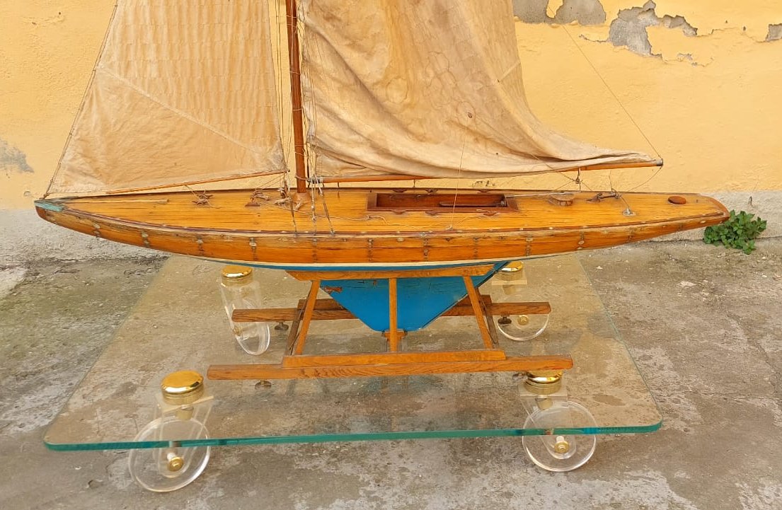 Maquette italienne de grande taille d'un voilier du XIXe siècle-photo-2