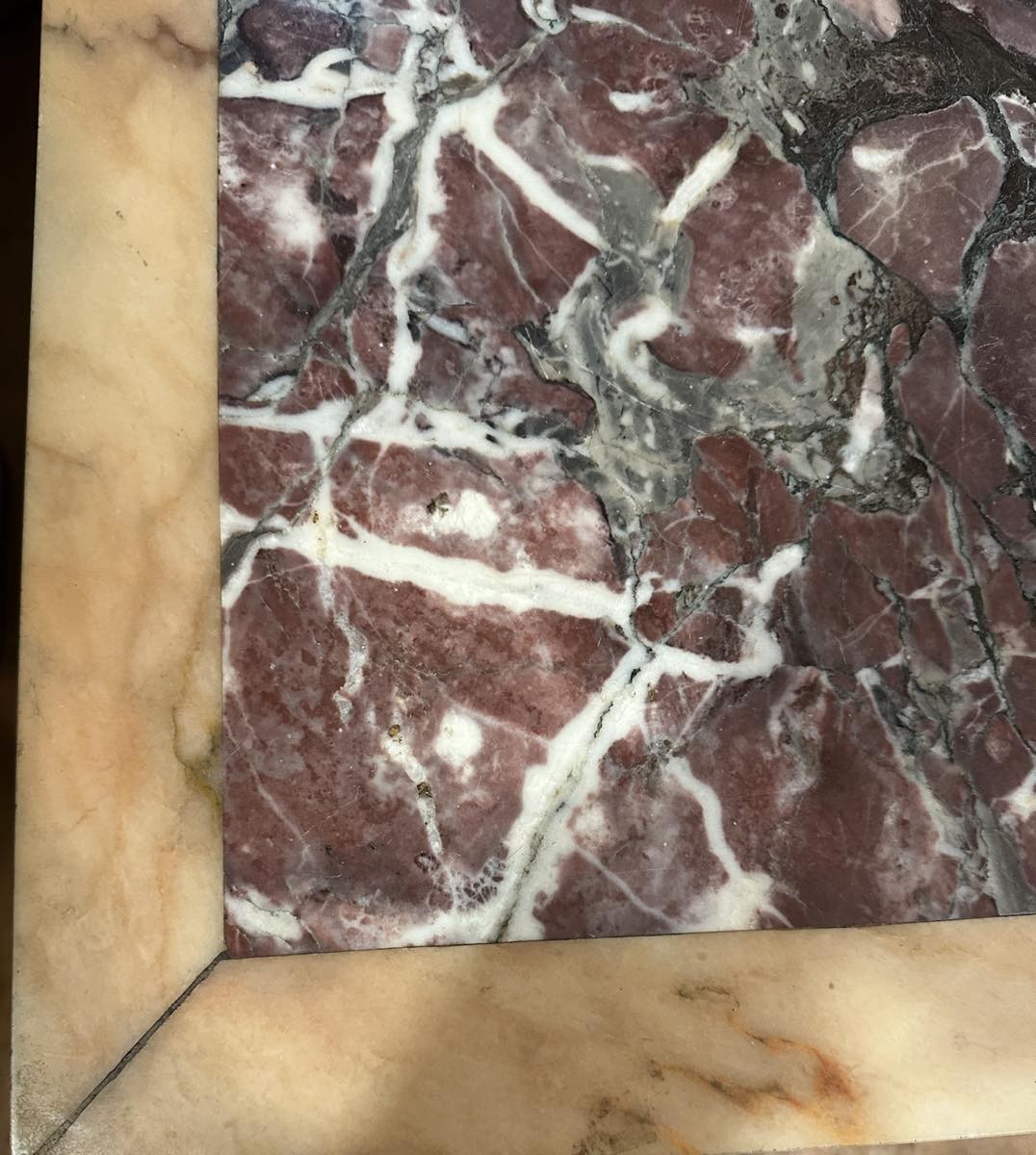 Louis XVI Table Lacquered And Gilded With Marble Top-photo-1