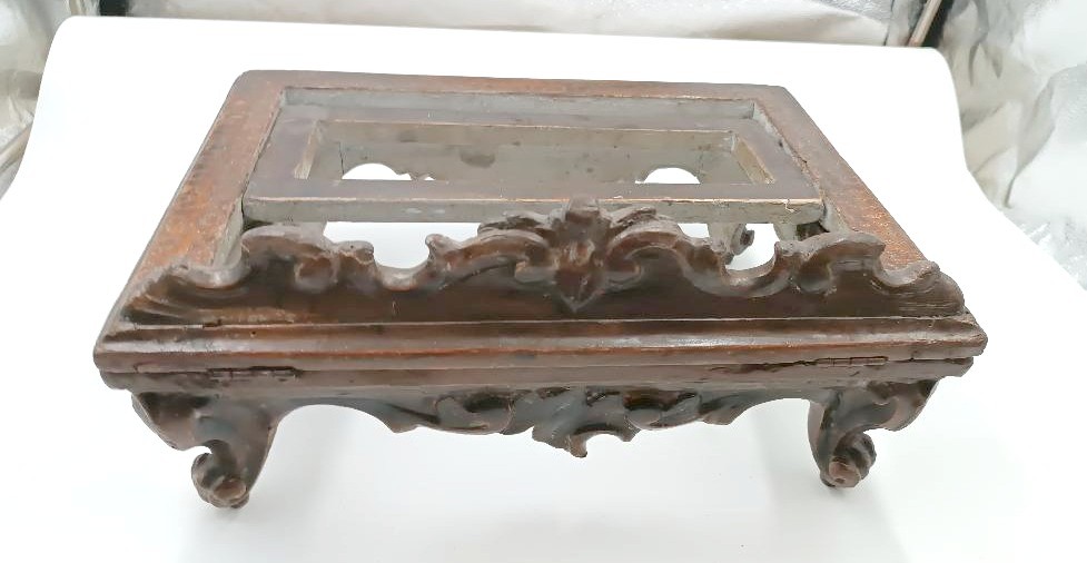 18th Century Silver-plated Wooden Lectern, Italy-photo-2