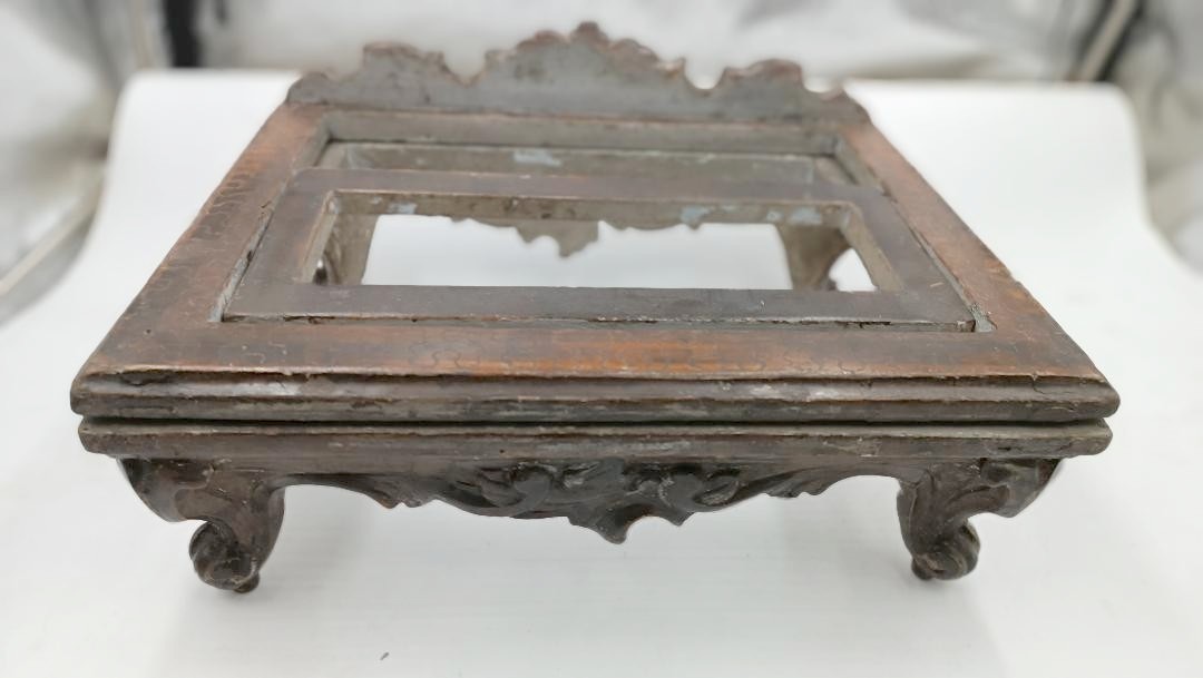 18th Century Silver-plated Wooden Lectern, Italy-photo-3