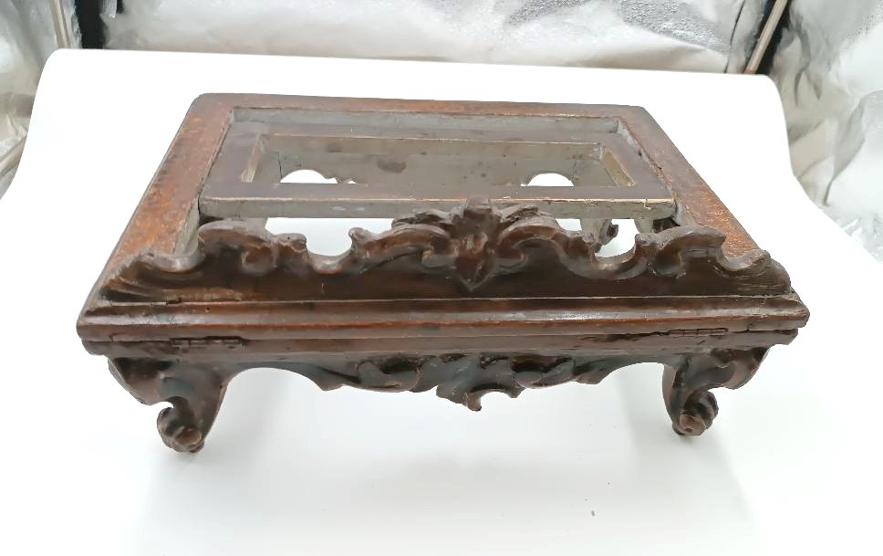 18th Century Silver-plated Wooden Lectern, Italy-photo-4