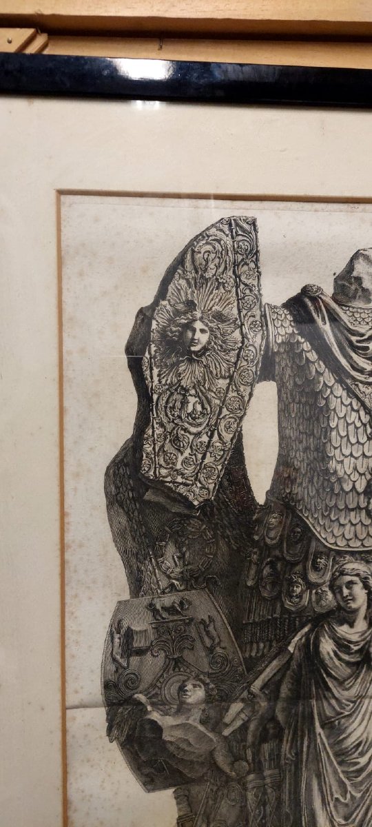 Grande gravure Giovanni Battista Piranesi.   Trophées d'Octave Auguste. 1753 -photo-5