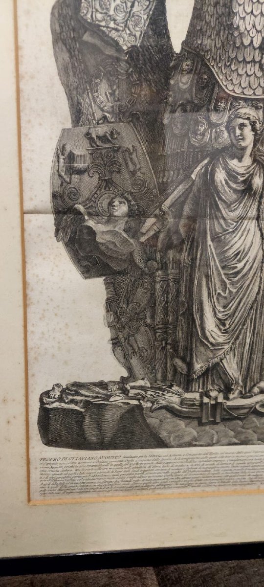 Grande gravure Giovanni Battista Piranesi.   Trophées d'Octave Auguste. 1753 -photo-7