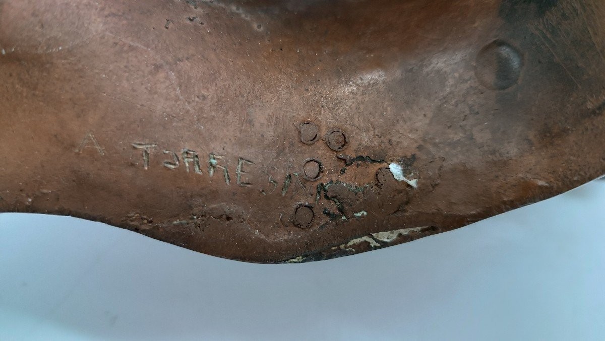 Buste féminin en bronze d'Attilio Torresini, années 1920 - portrait de sa femme-photo-1