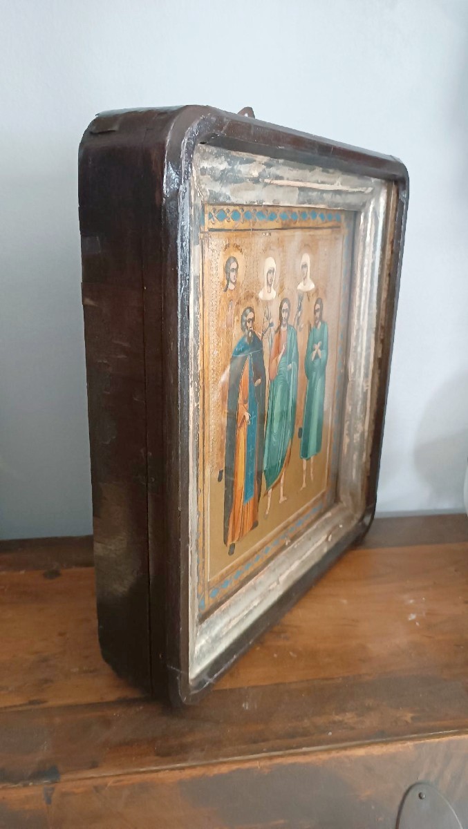 Ancienne Icône Russe, Début Du XIXe Siècle-photo-2