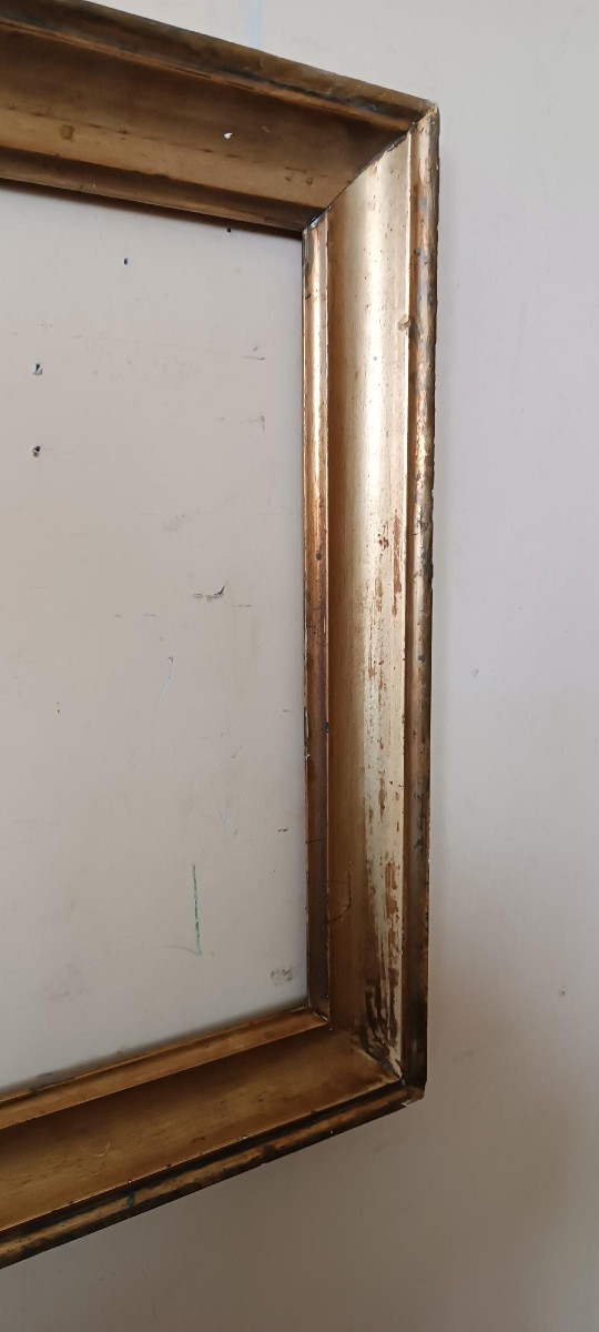 Antique Gilded Wooden Frame, First Half Of The 19th Century-photo-1