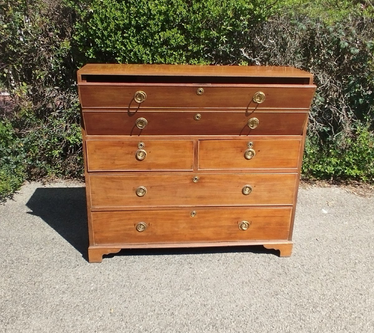 Commode Étroite avec Bureau Pliant en Acajou George III 1780/1820 Antique-photo-1