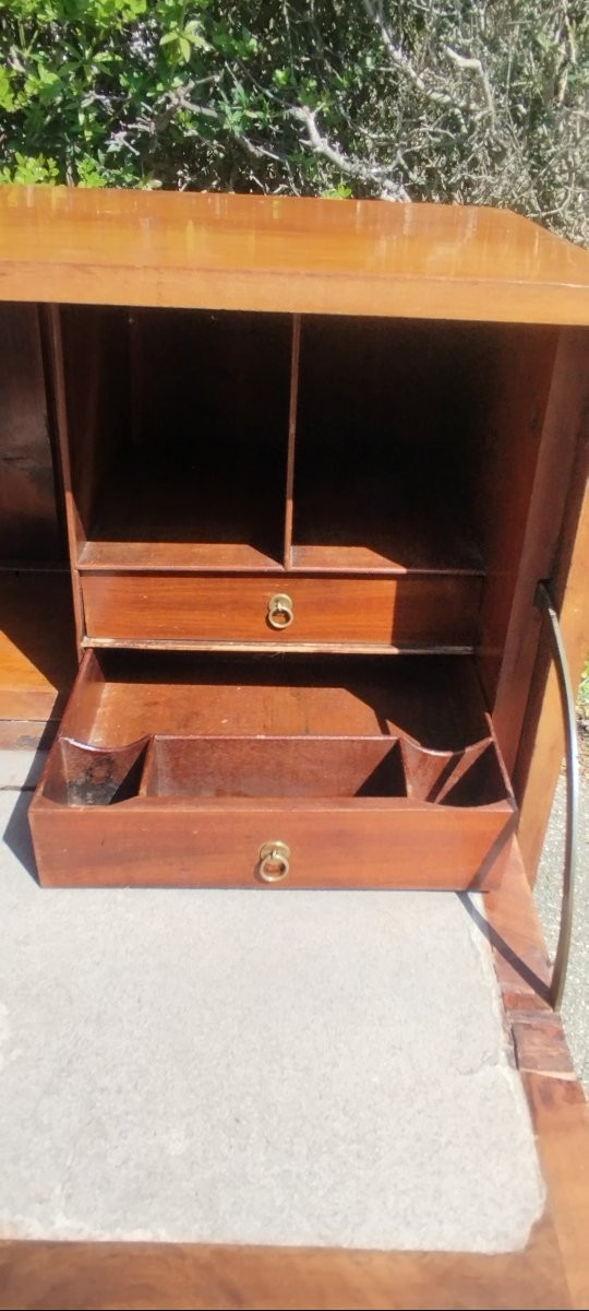 Commode Étroite avec Bureau Pliant en Acajou George III 1780/1820 Antique-photo-6