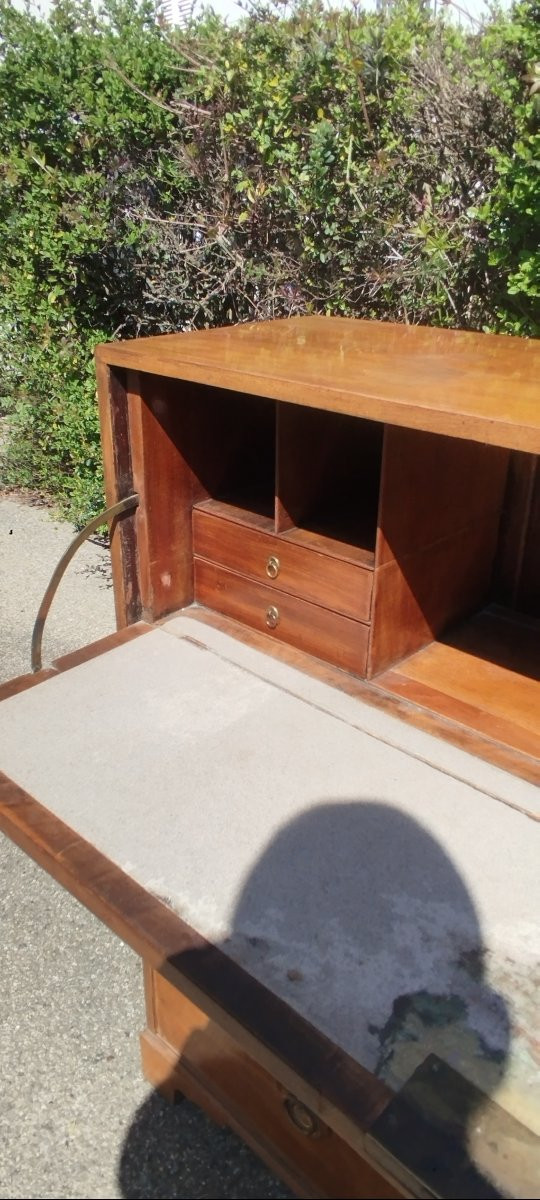 Commode Étroite avec Bureau Pliant en Acajou George III 1780/1820 Antique-photo-7