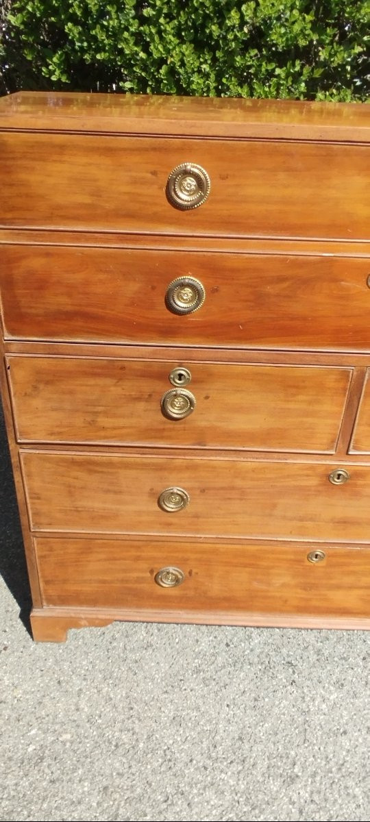 Commode Étroite avec Bureau Pliant en Acajou George III 1780/1820 Antique-photo-8