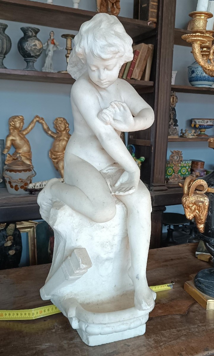Large 19th Century Marble Sculpture-photo-2