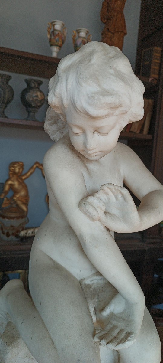 Large 19th Century Marble Sculpture-photo-6