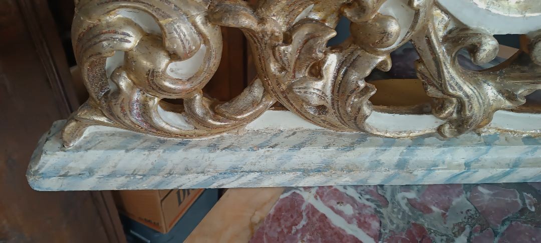 Triptyque ancien toscan représentant des chandeliers, XVIIIe siècle-photo-4