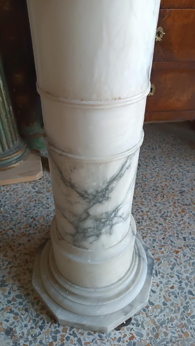 Alabaster Column From The Late 19th Century-photo-2