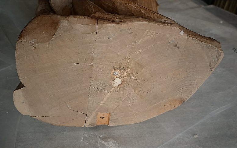 Sculpture ancienne en bois représentant sainte Barbe h. 70 cm-photo-8