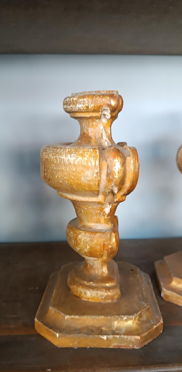 Antique Pair Of Louis XIV Style Palm Holders,-photo-4