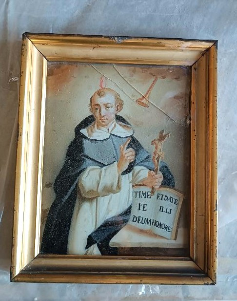 Ancient Glass Painting - Saint Vincent Ferrer
