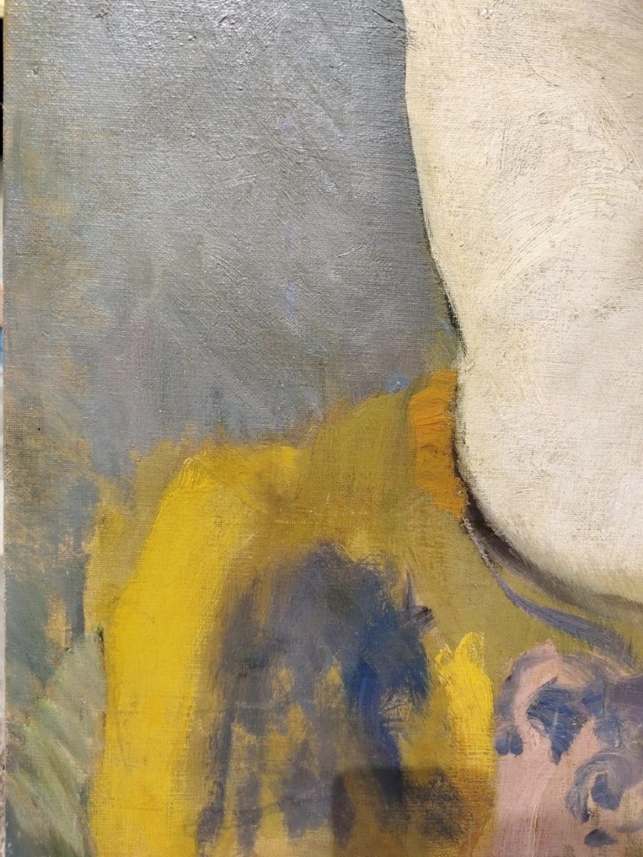 Oil On Canvas Depicting A Female Nude, By Armando Spadini (florence 1883 - Rome 1995) --photo-4