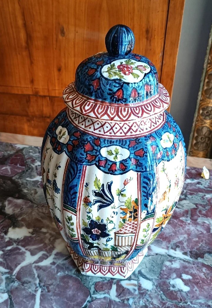 Vase antique en céramique européenne, XIXe siècle-photo-2