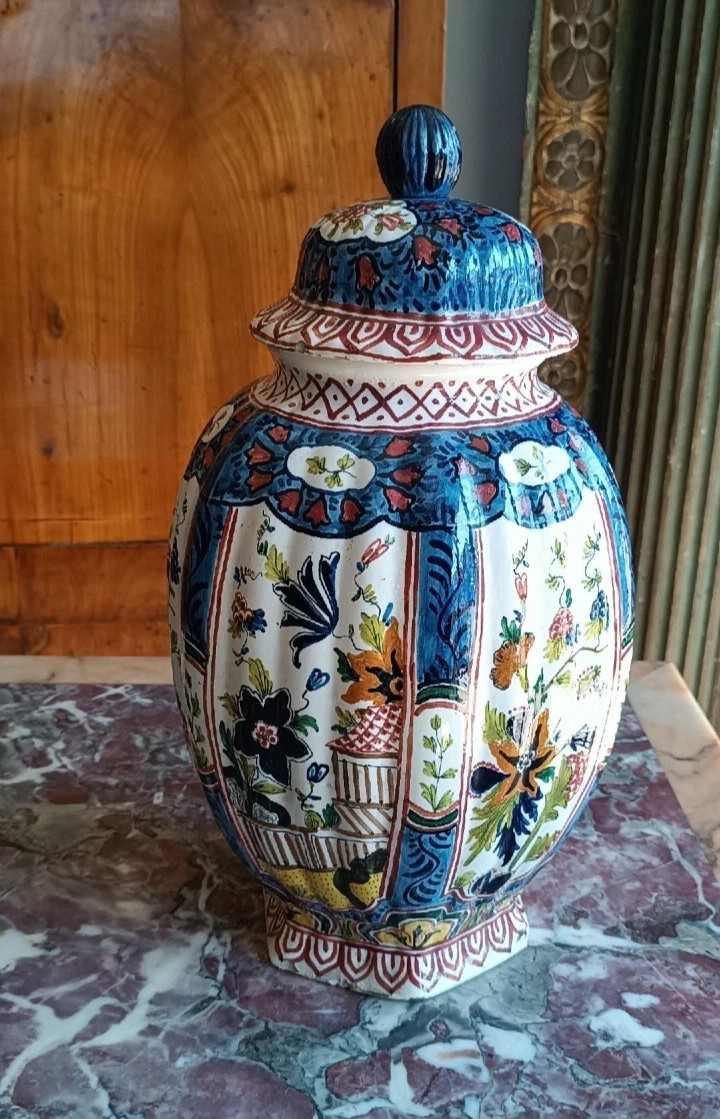 Vase antique en céramique européenne, XIXe siècle-photo-2