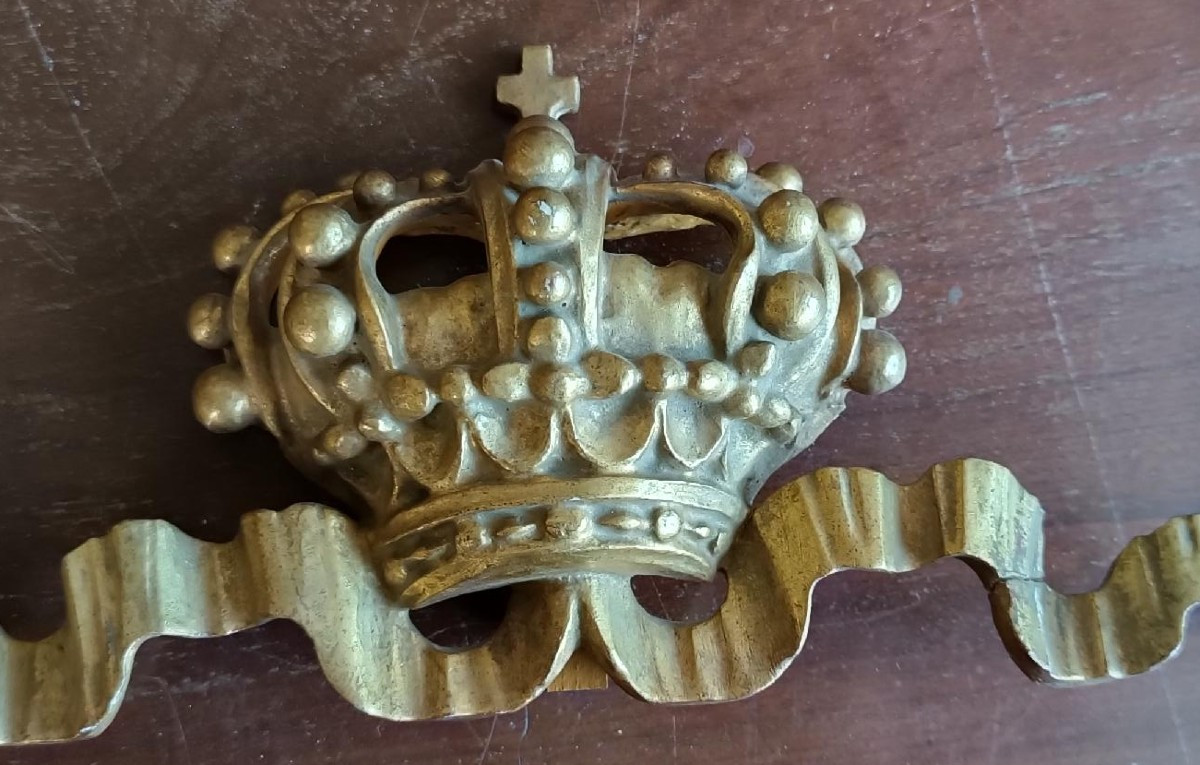 Antique Gilded Wooden Frieze, Tuscany, 18th Century-photo-3