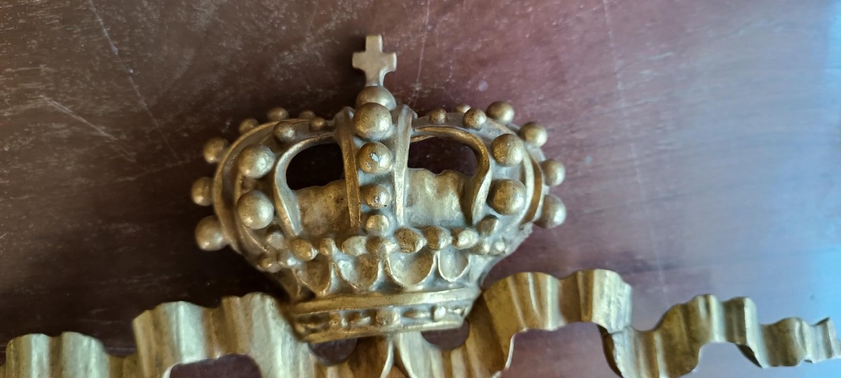 Antique Gilded Wooden Frieze, Tuscany, 18th Century-photo-4