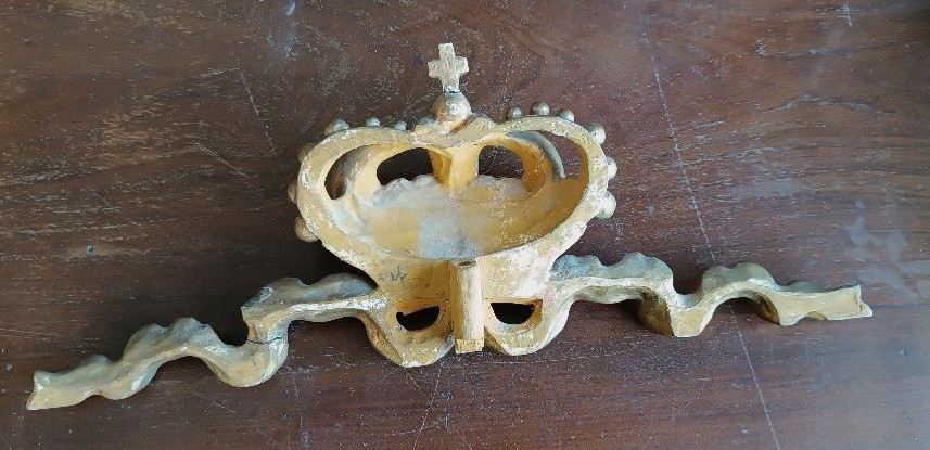 Antique Gilded Wooden Frieze, Tuscany, 18th Century-photo-1