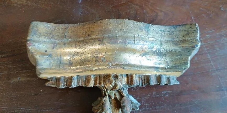 Antique Gilded Wooden Frieze, Corbel, Shelf-photo-4