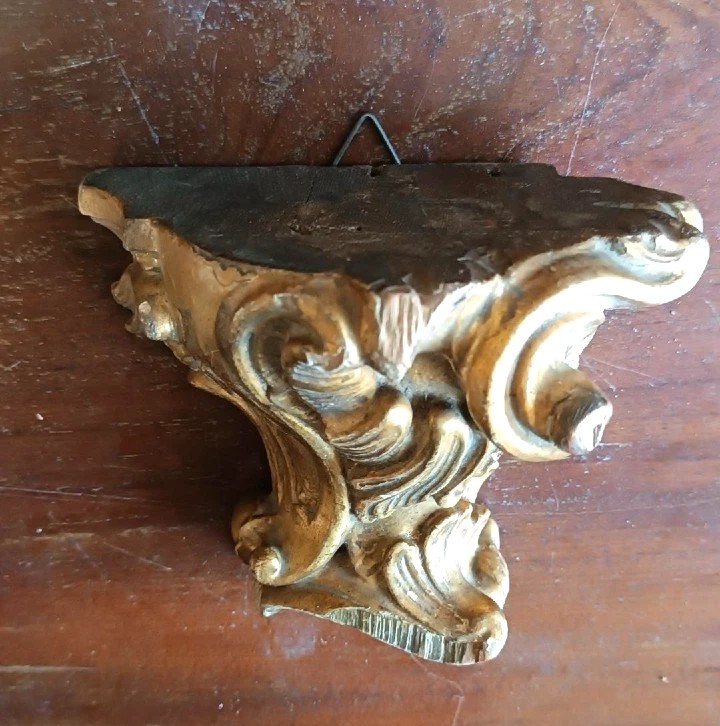 Frise en bois doré antique, support d'étagère-photo-2