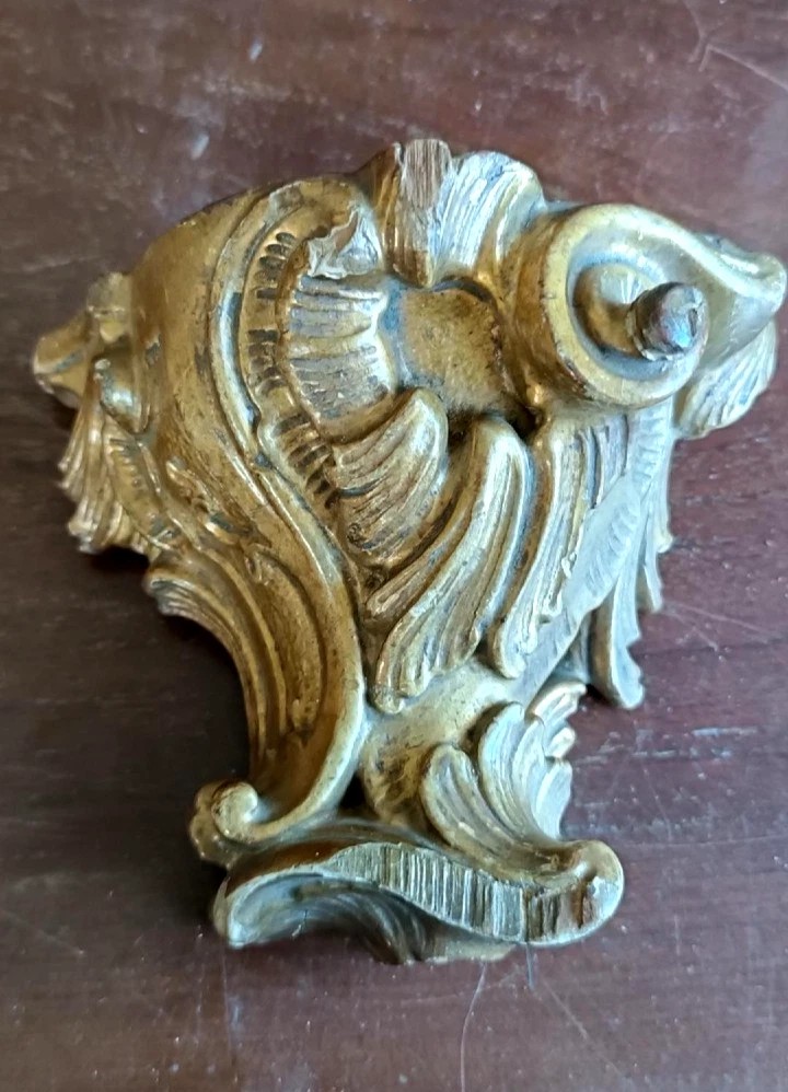 Frise en bois doré antique, support d'étagère-photo-3