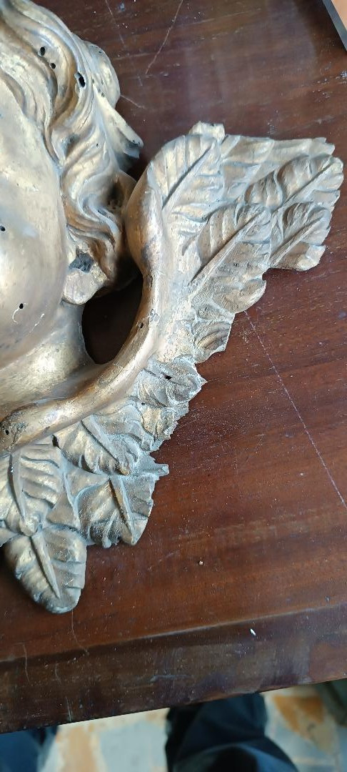 Large Antique Cherub Head, 17th-century Baroque, Italy-photo-1