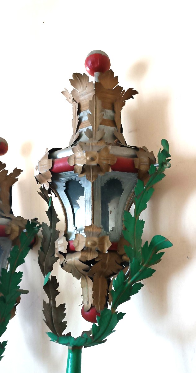 Paire de lanternes toscanes du début du XIXe siècle-photo-4