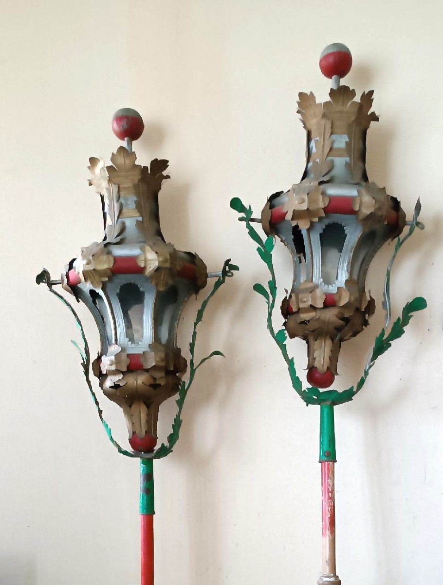 Paire de lanternes toscanes du début du XIXe siècle-photo-2