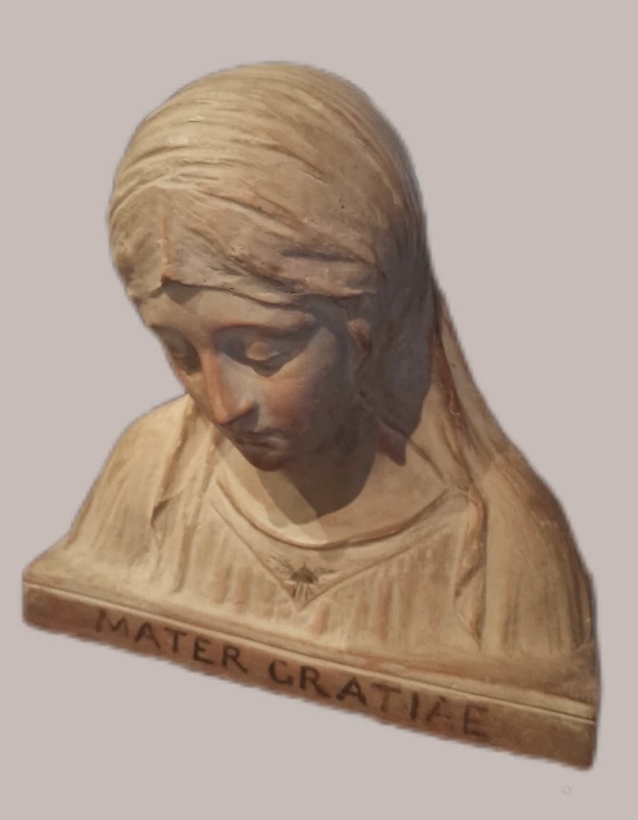 Terracotta Sculpture: Bust Of The Madonna, Signed By A. Neri (alfredo Neri), Early 20th Century-photo-2